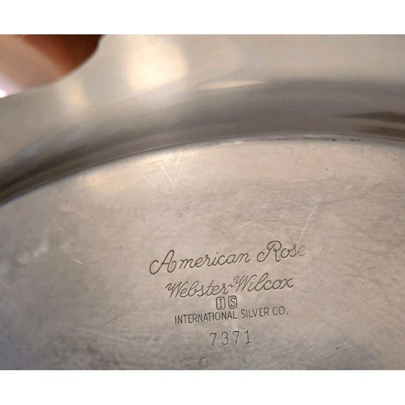 Webster Wilcox Round Silver Serving PRE-1840s American Rose 7371 -13.5" #110B5 - Picture 5 of 13